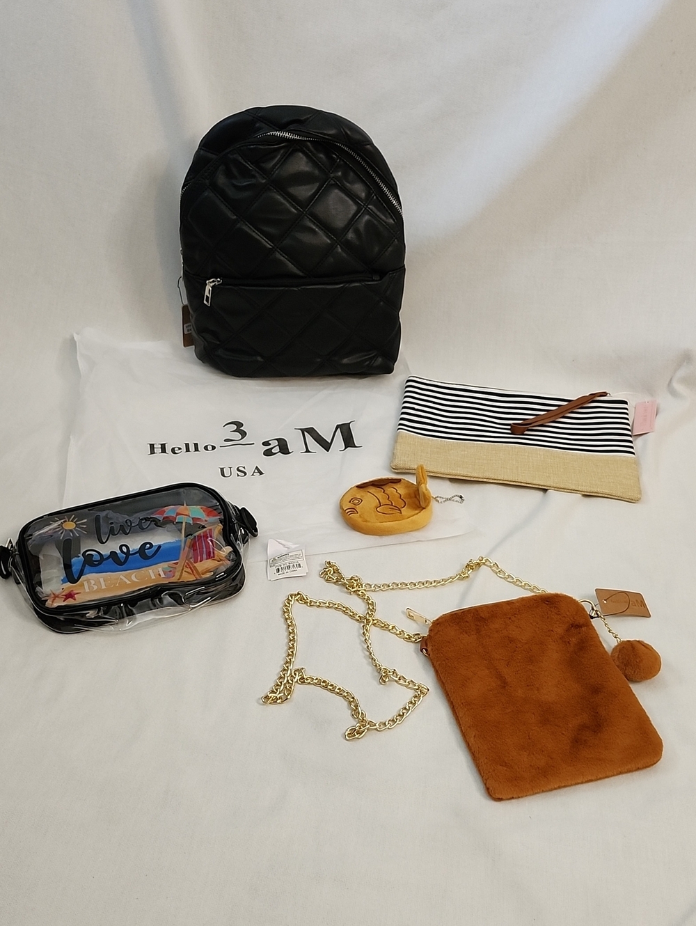 Quilted Backpack Beach Bag Bundle